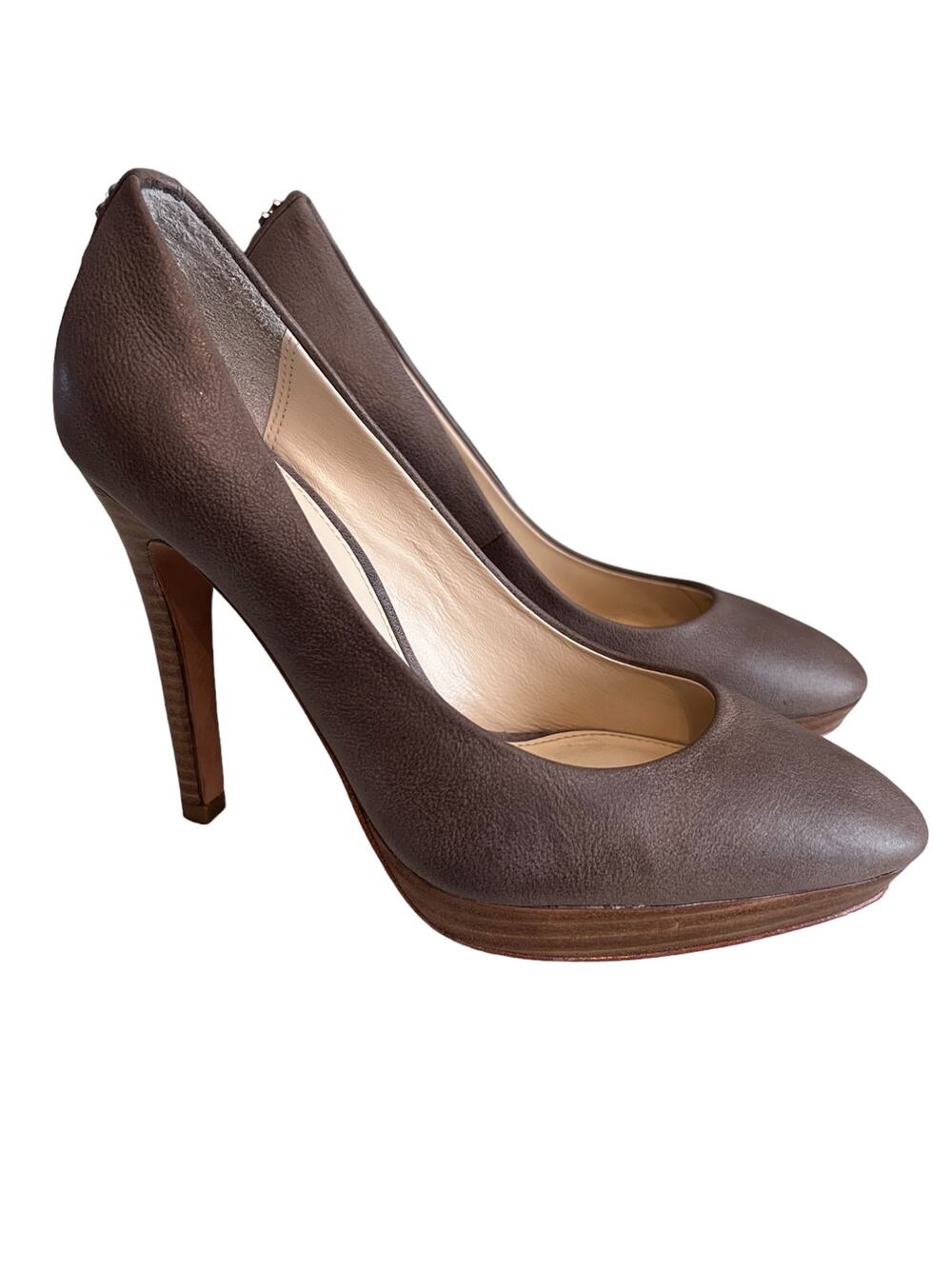 Coach Heels CHELSIE Classic Pointy Distressed Pump Platform Gray Size 6B